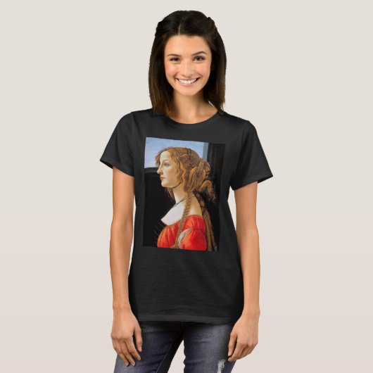 Portrait einer Lady, Sandro Botticelli T-Shirt (Vorne ganz)
