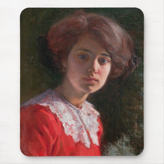 Portrait einer Lady (von Elin Danielson-Gambogi) Mousepad (Vorne)