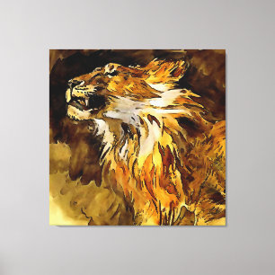 Portrait einer Lion-Acrylmalerei Leinwanddruck