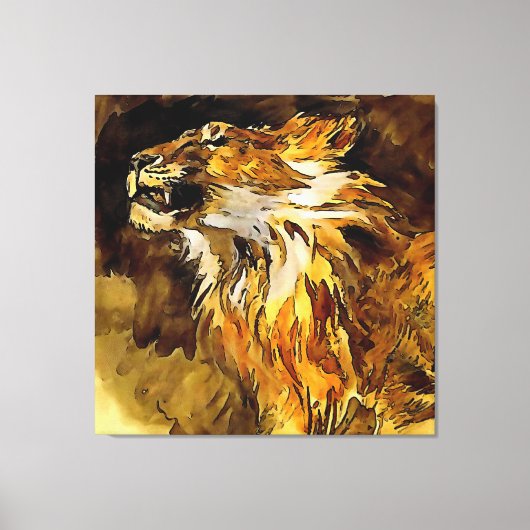 Portrait einer Lion-Acrylmalerei Leinwanddruck (Vorderseite)
