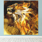 Portrait einer Lion-Acrylmalerei Leinwanddruck (Insitu (Holzboden))