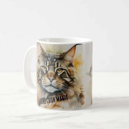 Portrait einer Maine Coon Cat Tasse (Vorderseite Links)