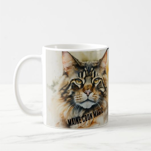 Portrait einer Maine Coon Cat Tasse (Links)