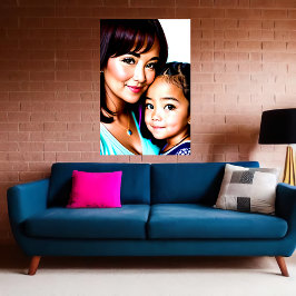 Portrait einer Mutter und Tochter | Art der AI Poster