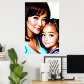 Portrait einer Mutter und Tochter | Art der AI Poster (Heimbüro)