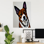 Portrait einer niedlichen australischen Kelpie | A Poster (Heimbüro)