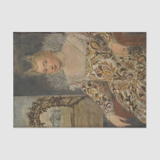 Portrait einer Noblefrau von Francesco Montemezzan Seidenpapier (Vorderseite)