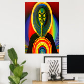 Portrait einer Roboter-Alien | Art der AI Poster (Heimbüro)