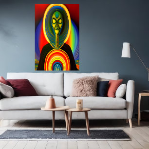 Portrait einer Roboter-Alien   Art der AI Poster