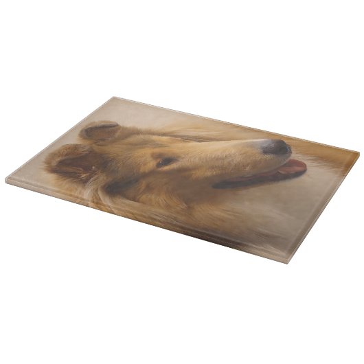 Portrait einer robusten Sable Collie Schneidebrett (Ecke)