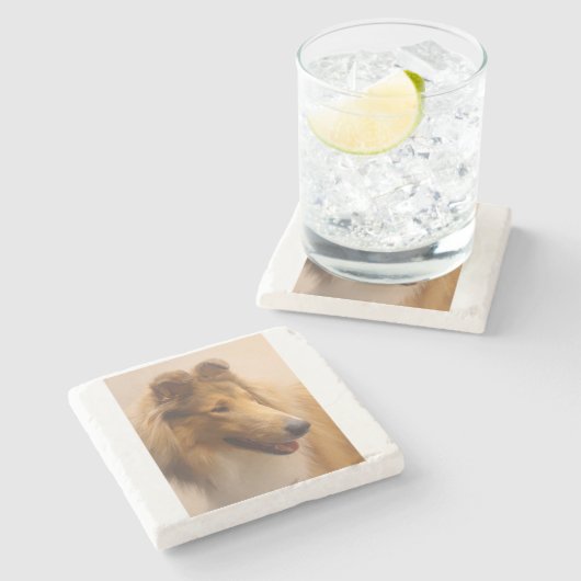 Portrait einer robusten Sable Collie Steinuntersetzer (Seitenansicht)