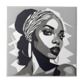 Portrait einer schwarzen Frau Fliese (Vorderseite)