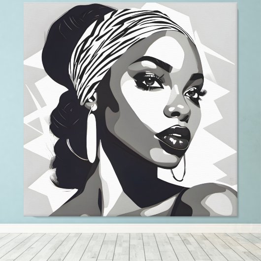 Portrait einer schwarzen Frau Leinwanddruck (Insitu (Holzboden))