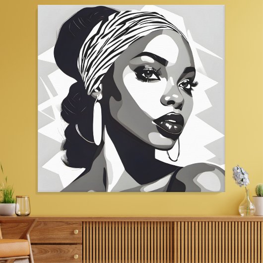 Portrait einer schwarzen Frau Leinwanddruck (Insitu (Wohnzimmer))