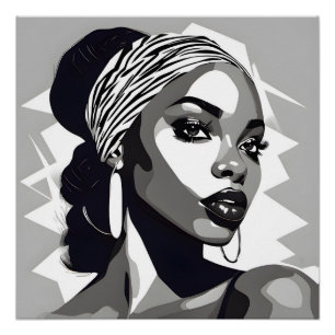Portrait einer schwarzen Frau Poster