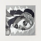 Portrait einer schwarzen Frau Wandteppich (Vorderseite (Horizontal))