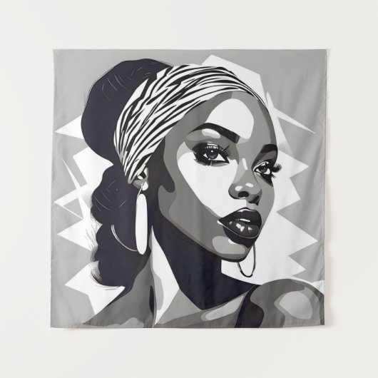 Portrait einer schwarzen Frau Wandteppich (Vorderseite)