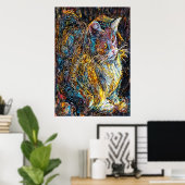 Portrait einer seltsamen Katze | AI Art Poster (Heimbüro)