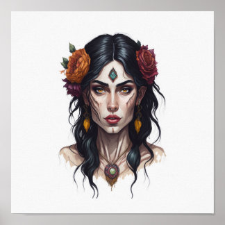 Portrait einer Sinti und Roma-Frau Poster