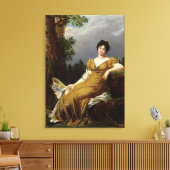 Portrait einer sitzenden Frau Leinwanddruck (Insitu (Wohnzimmer))