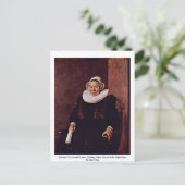 Portrait einer sitzenden Frau mit weißen Handschuh Postkarte (Stehend Vorderseite)