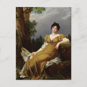 Portrait einer sitzenden Frau Postkarte