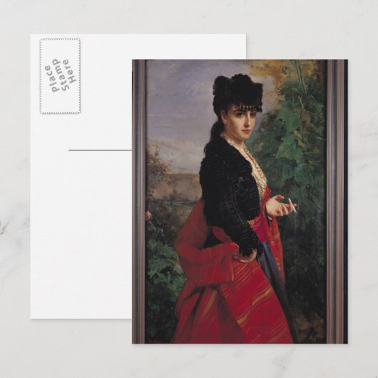 Portrait einer spanischen Frau Postkarte (Vorne/Hinten)
