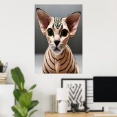 Portrait einer Sphynxkatze | AI Art Poster (Heimbüro)