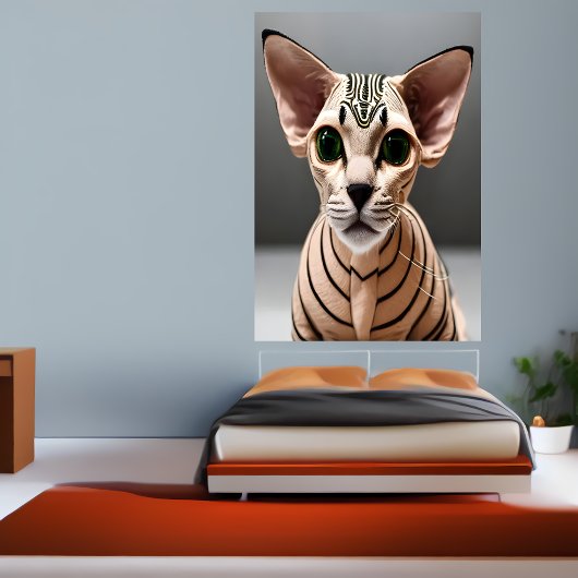 Portrait einer Sphynxkatze | AI Art Poster