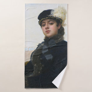 Portrait einer unbekannten Frau, Ivan Kramskoi Badehandtuch