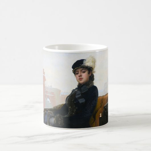 Portrait einer unbekannten Frau, Ivan Kramskoi Kaffeetasse (Mittel)