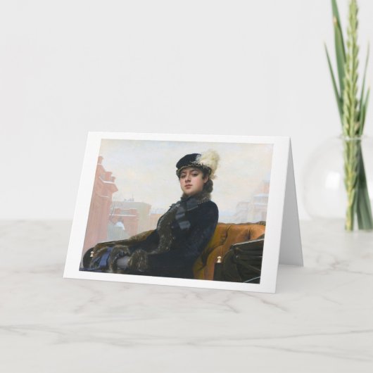 Portrait einer unbekannten Frau, Ivan Kramskoi Karte (Vorderseite)