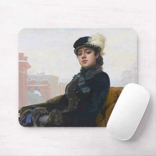 Portrait einer unbekannten Frau, Ivan Kramskoi Mousepad (Mit Mouse)