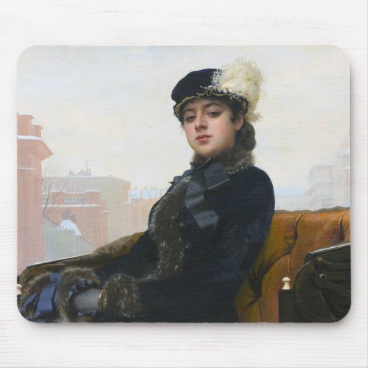 Portrait einer unbekannten Frau, Ivan Kramskoi Mousepad (Vorne)