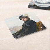 Portrait einer unbekannten Frau, Ivan Kramskoi Rechteckiger Pappuntersetzer (angewinkelt)