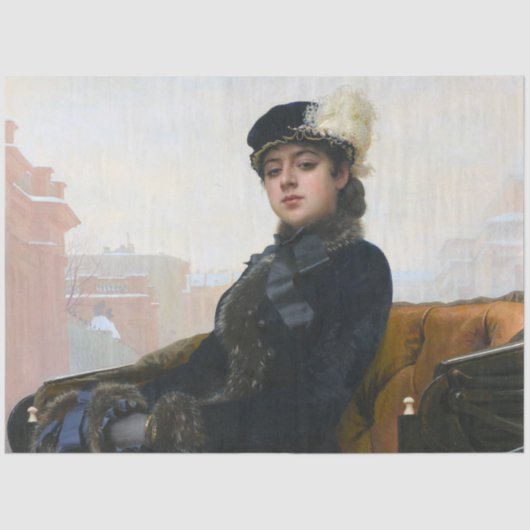 Portrait einer unbekannten Frau, Ivan Kramskoi Seidenpapier (Vorderseite)