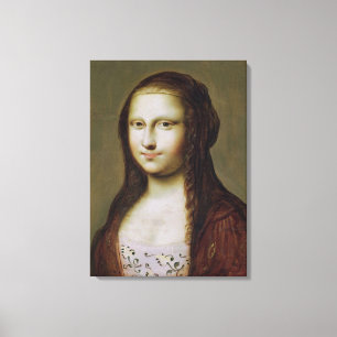 Portrait einer von der Mona Lisa Inspirierten Frau Leinwanddruck