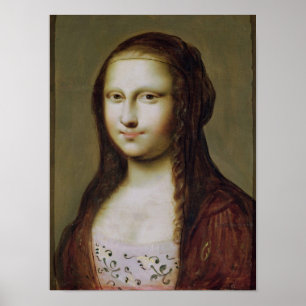 Portrait einer von der Mona Lisa Inspirierten Frau Poster