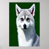 Portrait eines Alaskan Klee Kai | AI Art Poster (Vorne)