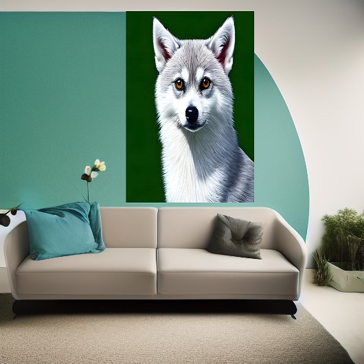 Portrait eines Alaskan Klee Kai | AI Art Poster