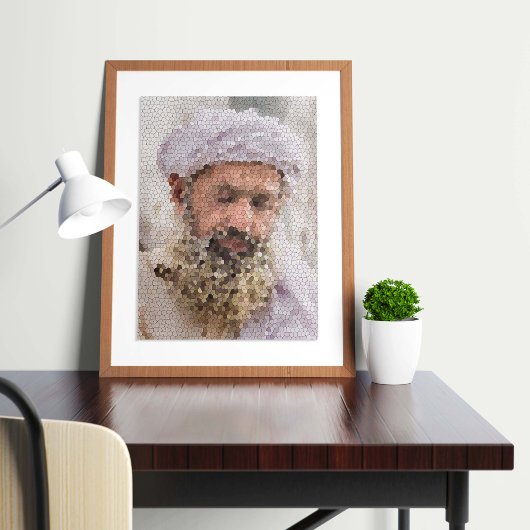 Portrait eines älteren Afghanen Poster