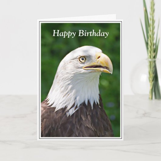 Portrait eines Bald Adler Happy Birthday Karte (Vorderseite)