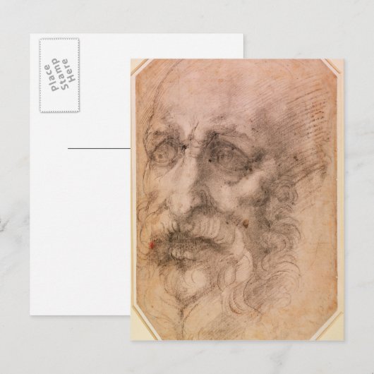 Portrait eines Barteten Postkarte (Vorne/Hinten)