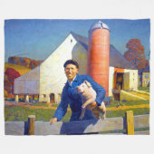 Portrait eines Bauern Farm Life NC Wyeth 1943 Fleecedecke (Vorderseite (Horizontal))