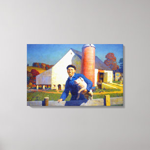 Portrait eines Bauern NC Wyeth 1943 Americana Art Leinwanddruck