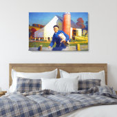 Portrait eines Bauern NC Wyeth 1943 Americana Art Leinwanddruck (Insitu (Schlafzimmer))