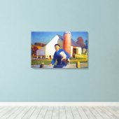 Portrait eines Bauern NC Wyeth 1943 Americana Art Leinwanddruck (Insitu (Holzboden))
