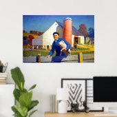 Portrait eines Bauern NC Wyeth 1943 Americana Art Poster (Heimbüro)