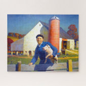 Portrait eines Bauern NC Wyeth 1943 Americana Art Puzzle (Horizontal)