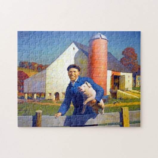 Portrait eines Bauern NC Wyeth 1943 Americana Art Puzzle (Horizontal)